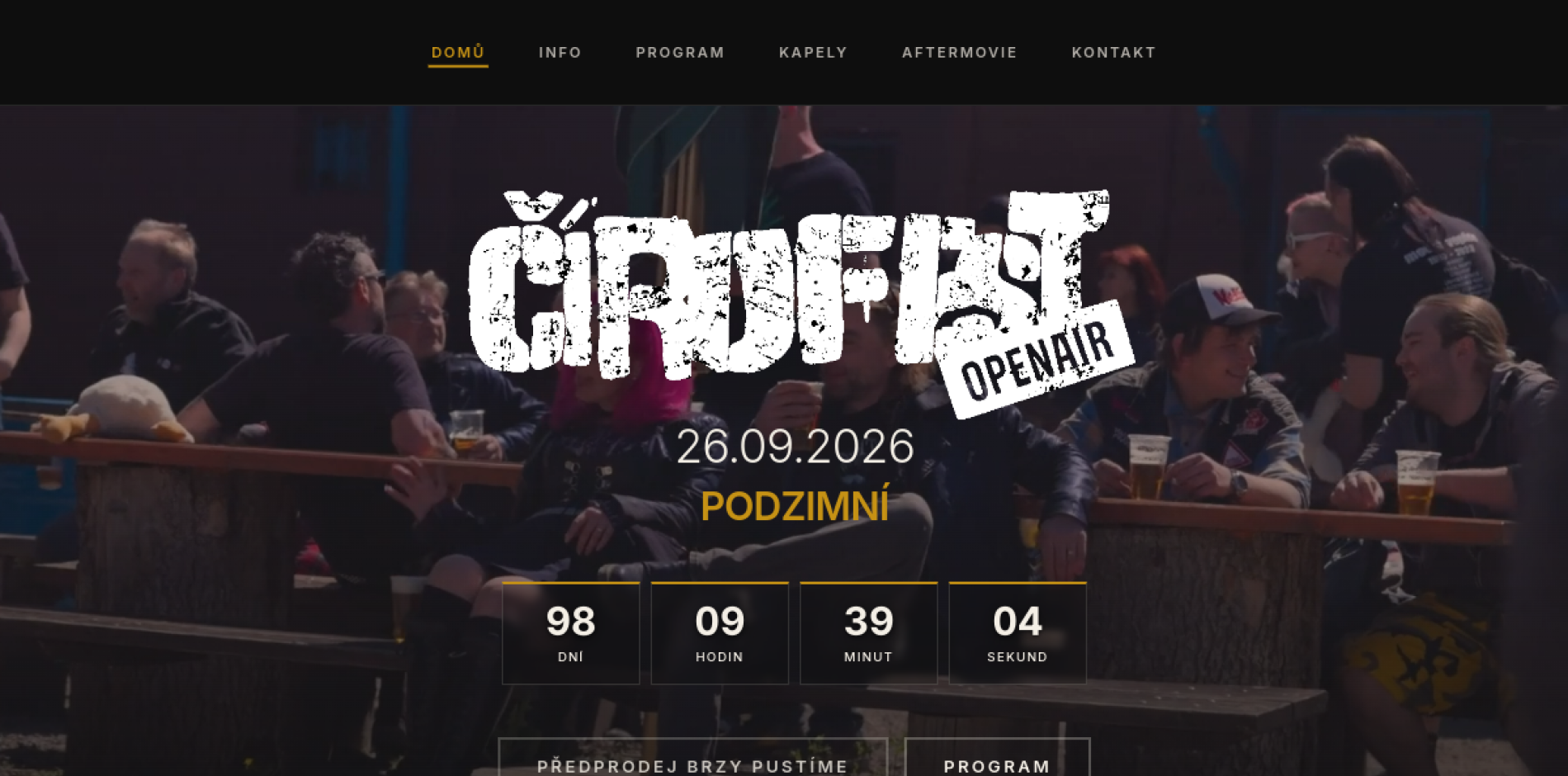 Náhled úvodní stránky cirofest.cz